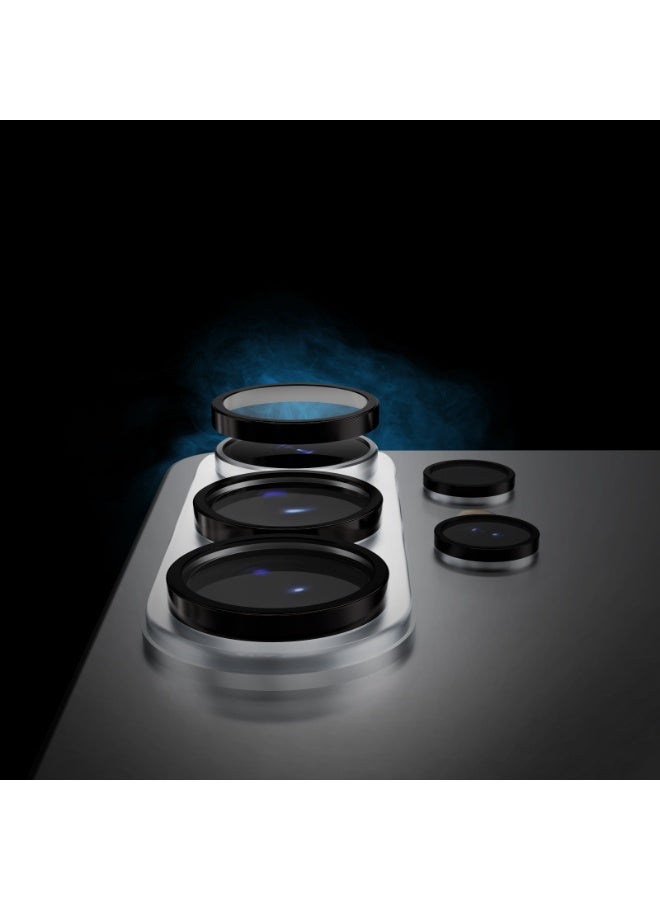 LEVELO LucentQuint Camera Lens Protector for S26 Ultra with 0.33mm High Aluminum Glass, 9H Hardness, Scratch Resistant, Oleophobic Coating, Anti-Reflective, 99% Light Transmittance – Black - Image 3